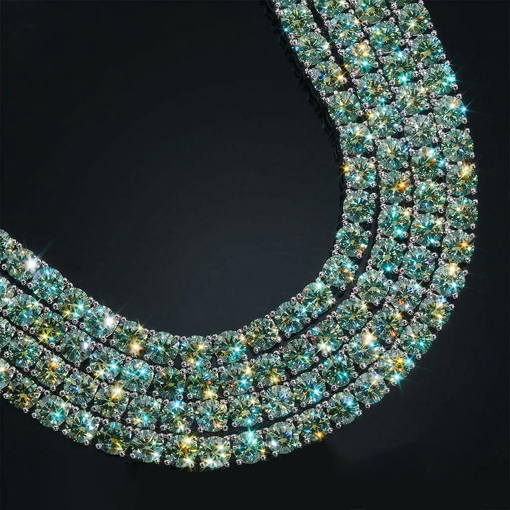 5mm S925 & Moissanite Green Tennis Chain Iced Out Shine With Street Luxury - Image 5
