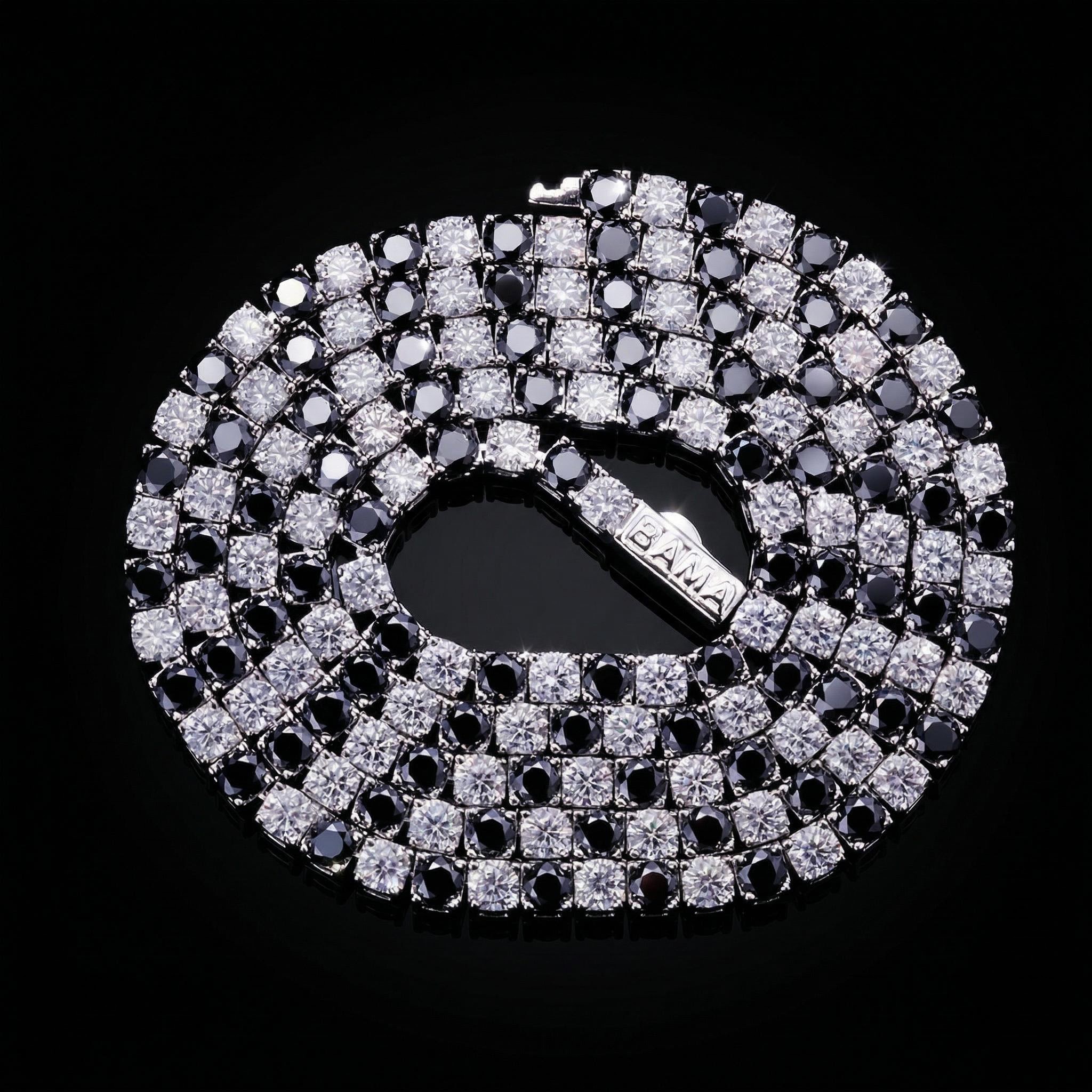 5mm S925 & Moissanite Black & White Custom Name Tennis Chain Iced Out - Image 3