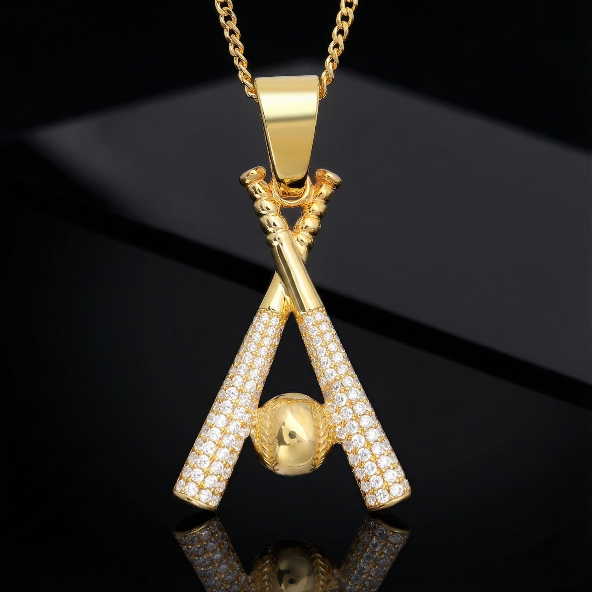 Micro Pave Baseball Bat Pendant Moissanite With Street Luxury Shine