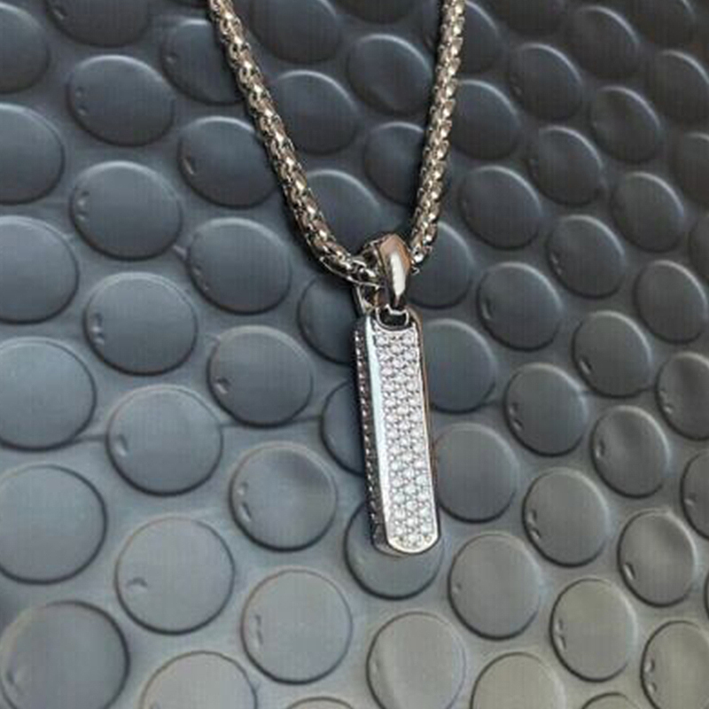 Micro Pave Vertical Bar Pendant Moissanite With Street Luxury Shine - Image 5