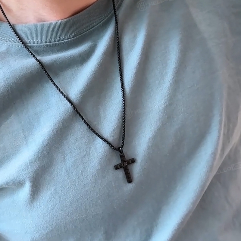 Black Pyramid Cross Pendant Bold Statement Style With Street Luxury