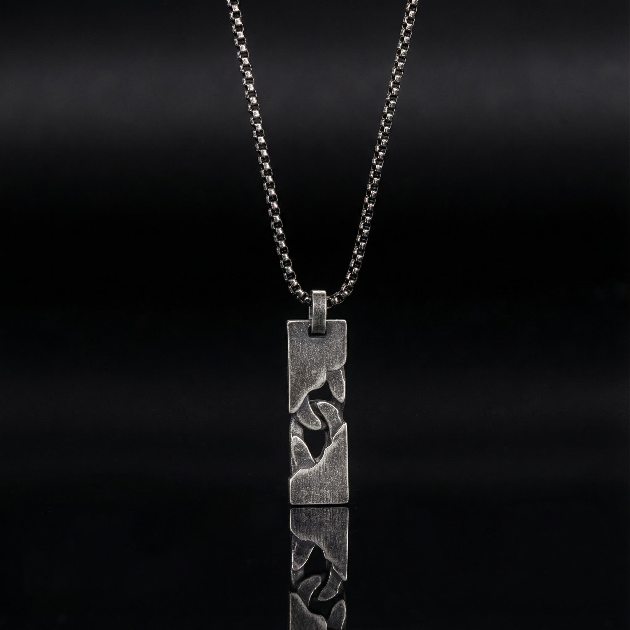 Vintage Silver Stainless Steel Dog Tag Pendant Necklace With Silver Shine - Image 3