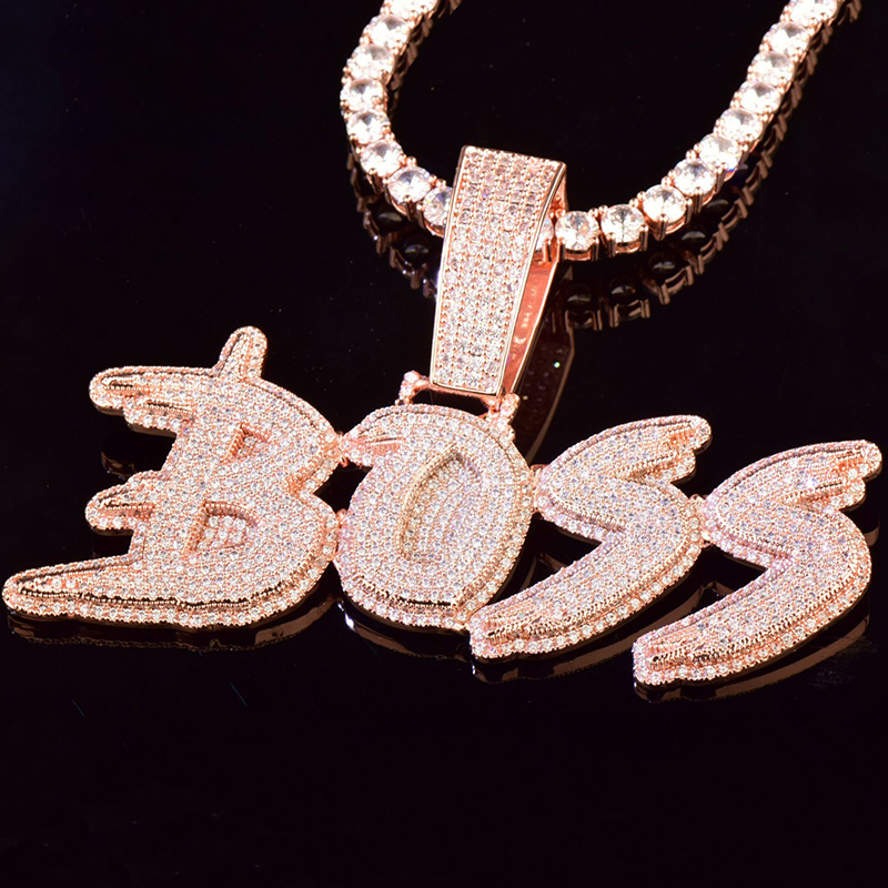 Custom Brush Script Cursive Letter Name Pendant With Street Luxury Shine - Image 4