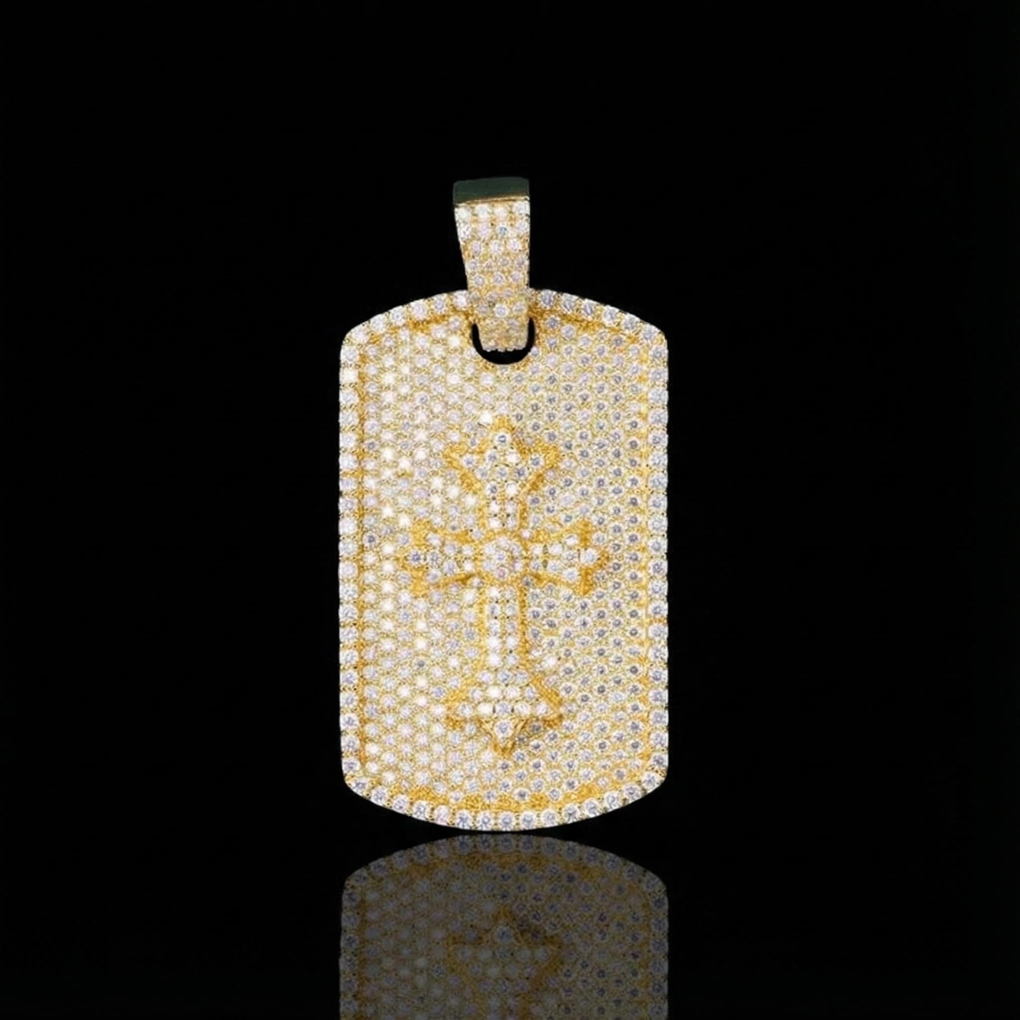 Iced Out Cross Dog Tag Pendant Moissanite With Street Luxury Shine - Image 3