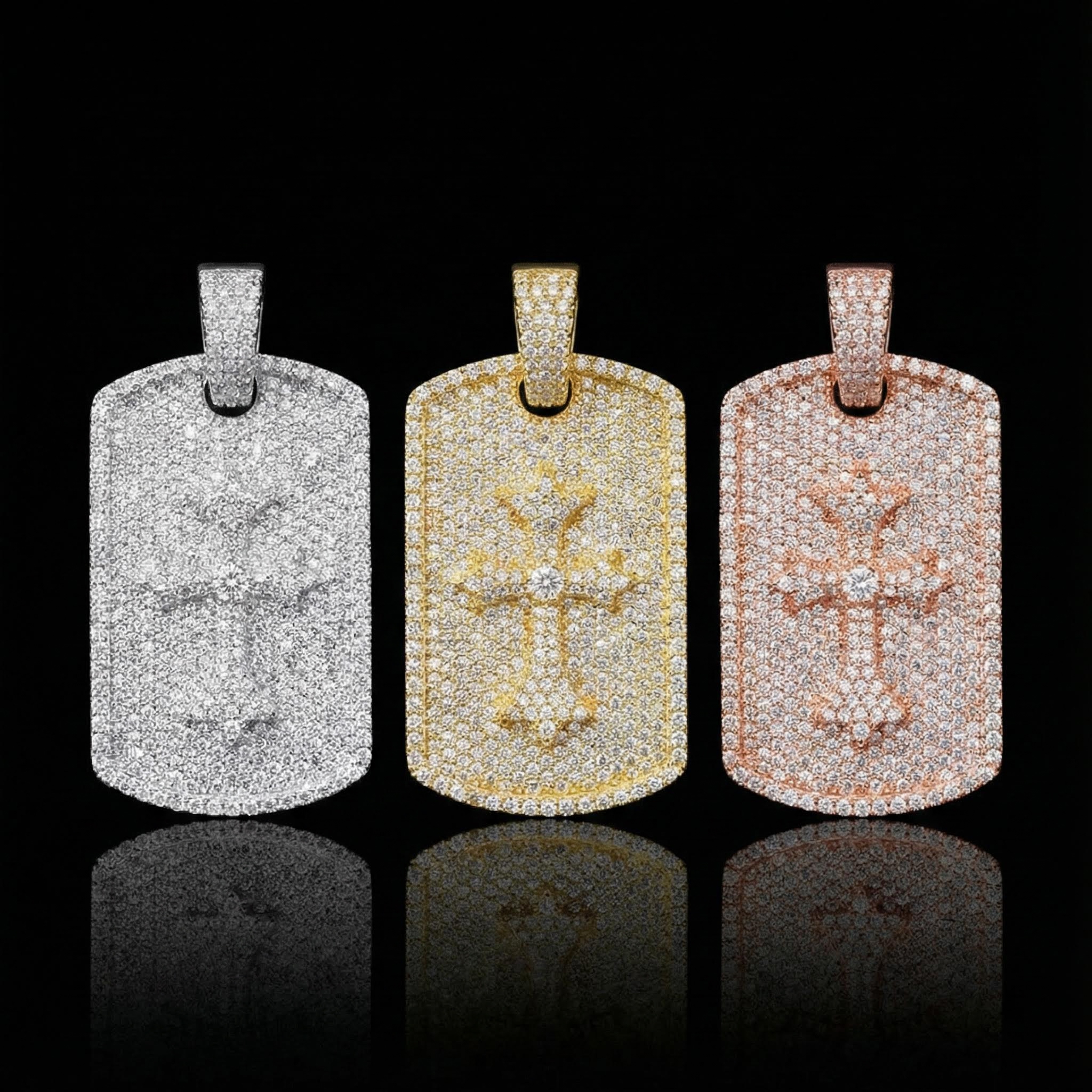 Iced Out Cross Dog Tag Pendant Moissanite With Street Luxury Shine - Image 5