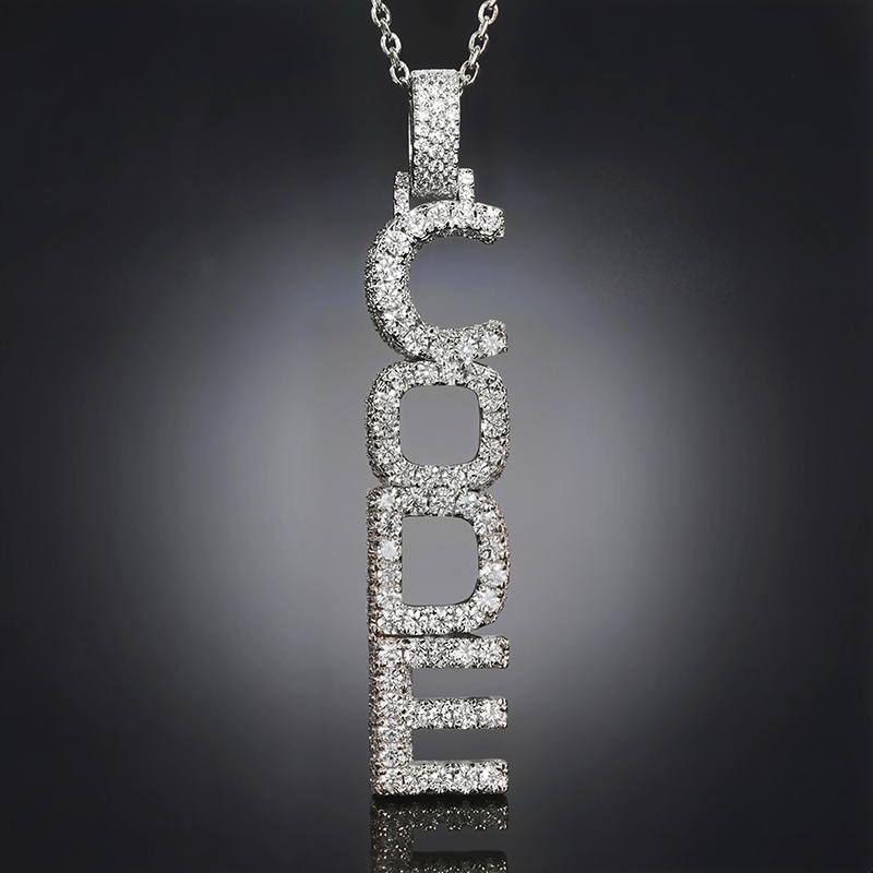 Iced Out Custom Vertical Letter Pendant Gold With Street Luxury Shine - Image 3