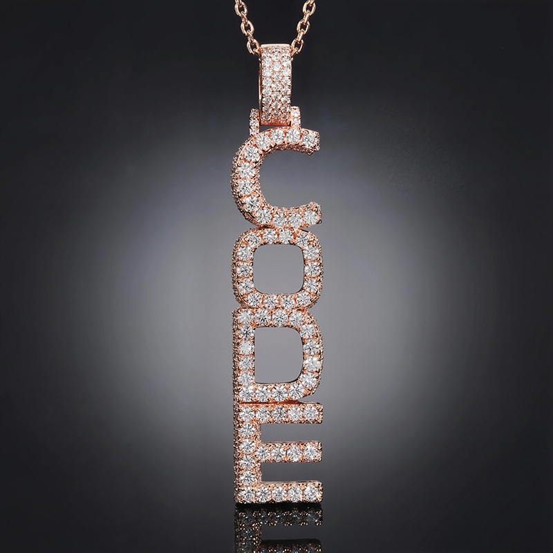 Iced Out Custom Vertical Letter Pendant Gold With Street Luxury Shine - Image 5