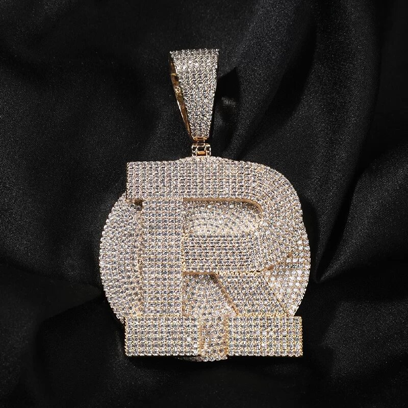 Iced Out A-z Letters Round Pendant Gold With Street Luxury Shine - Image 6