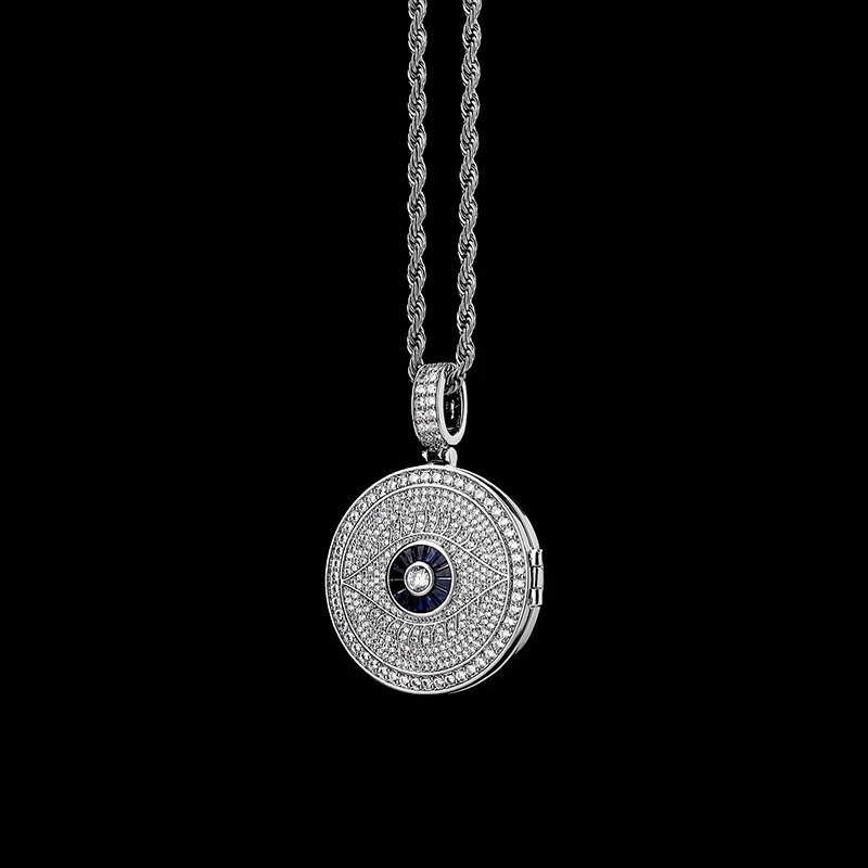 Custom Iced Out Devil Eye Photo Pendant Gold With Street Luxury Shine - Image 3
