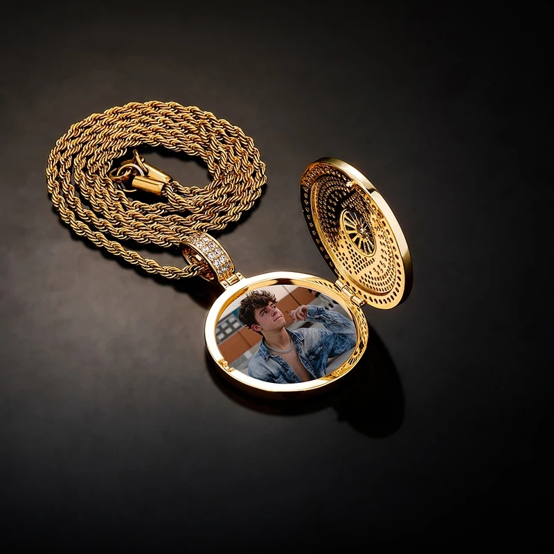 Custom Iced Out Devil Eye Photo Pendant Gold With Street Luxury Shine - Image 4