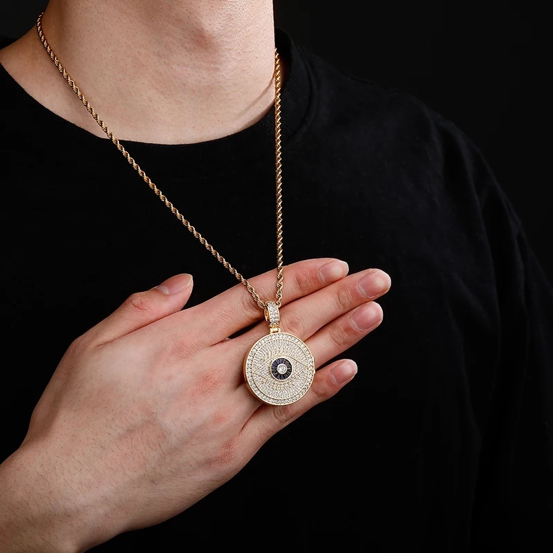Custom Iced Out Devil Eye Photo Pendant Gold With Street Luxury Shine - Image 7