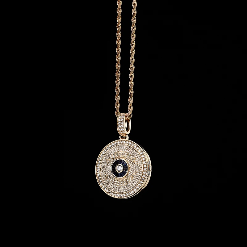 Custom Iced Out Devil Eye Photo Pendant Gold With Street Luxury Shine - Image 8