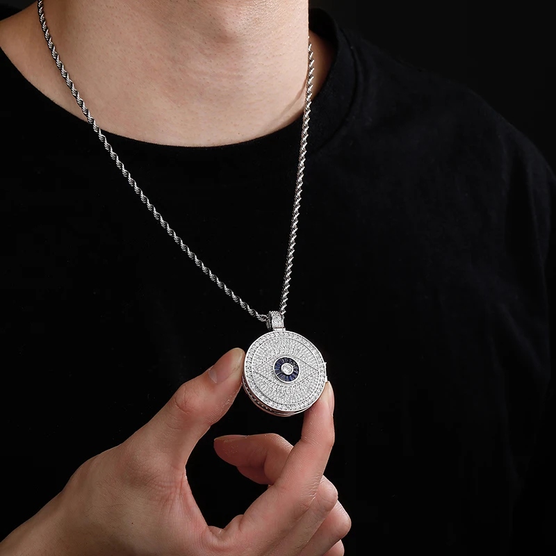 Custom Iced Out Devil Eye Photo Pendant Gold With Street Luxury Shine - Image 9