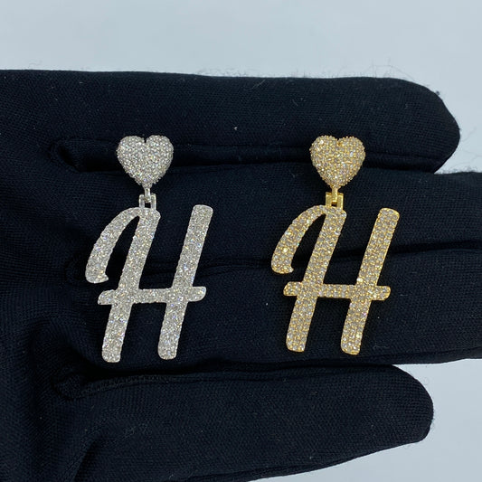Iced Out Heart Buckle A-z Letter Pendant Gold With Street Luxury Shine - Image 4
