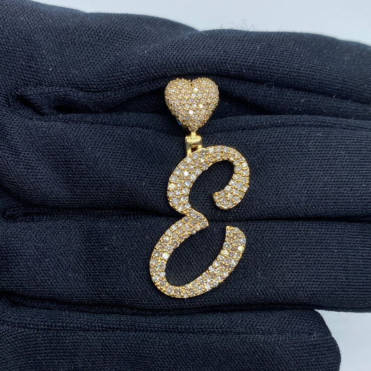 Iced Out Heart Buckle A-z Letter Pendant Gold With Street Luxury Shine - Image 5