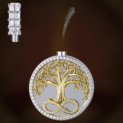 Iced Out Tree Of Life Urn Pendant Gold With Street Luxury Shine