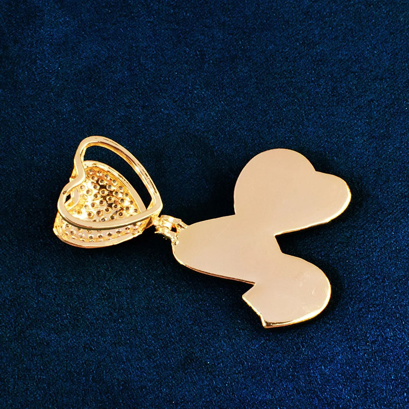 Heart Buckle A-z Cursive Capital Letter Pendant With Street Luxury Shine - Image 5