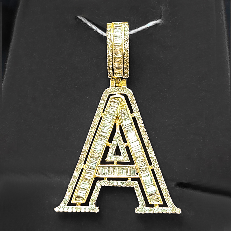 Iced Out A-z Skeleton Letter Pendant Gold With Street Luxury Shine - Image 4