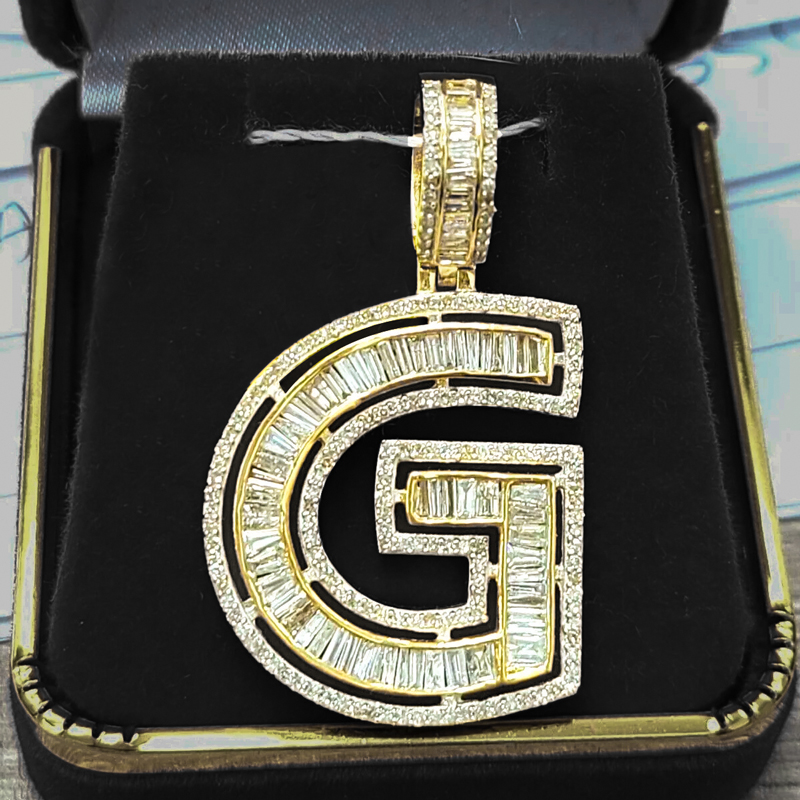 Iced Out A-z Skeleton Letter Pendant Gold With Street Luxury Shine - Image 6