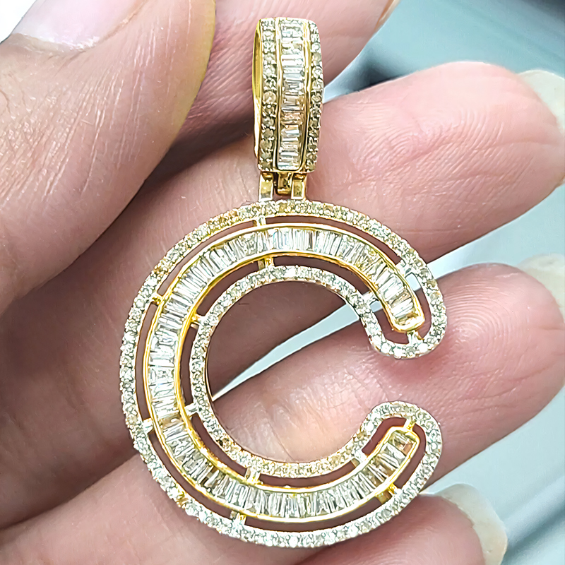 Iced Out A-z Skeleton Letter Pendant Gold With Street Luxury Shine - Image 8