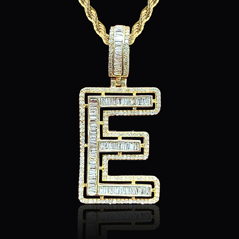 Iced Out A-z Skeleton Letter Pendant Gold With Street Luxury Shine