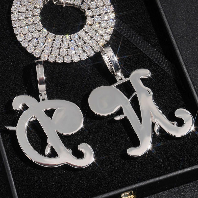 Iced Out Rose Branches Initial Letter Pendant Gold With Street Luxury Shine - Image 5