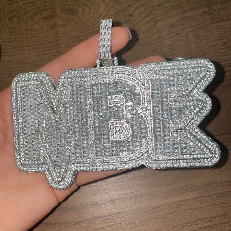 Custom Double Layer Bold Letters /numbers Pendant With Street Luxury Shine - Image 5