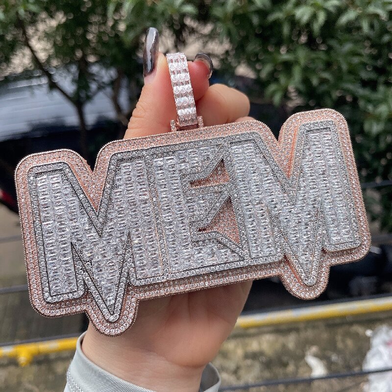 Custom Double Layer Bold Letters /numbers Pendant With Street Luxury Shine - Image 6