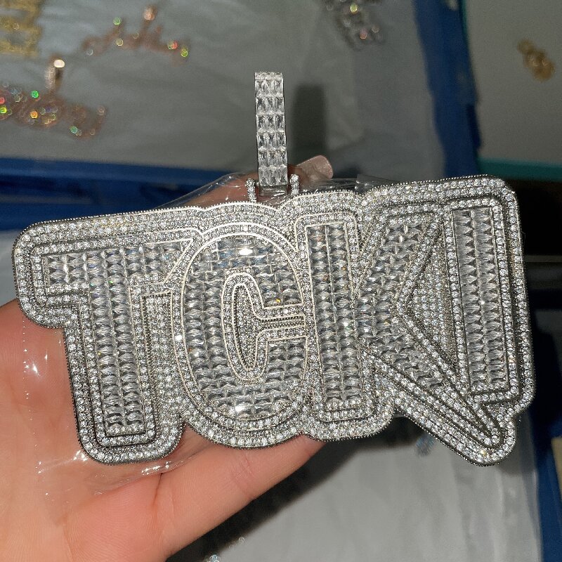 Custom Double Layer Bold Letters /numbers Pendant With Street Luxury Shine - Image 7