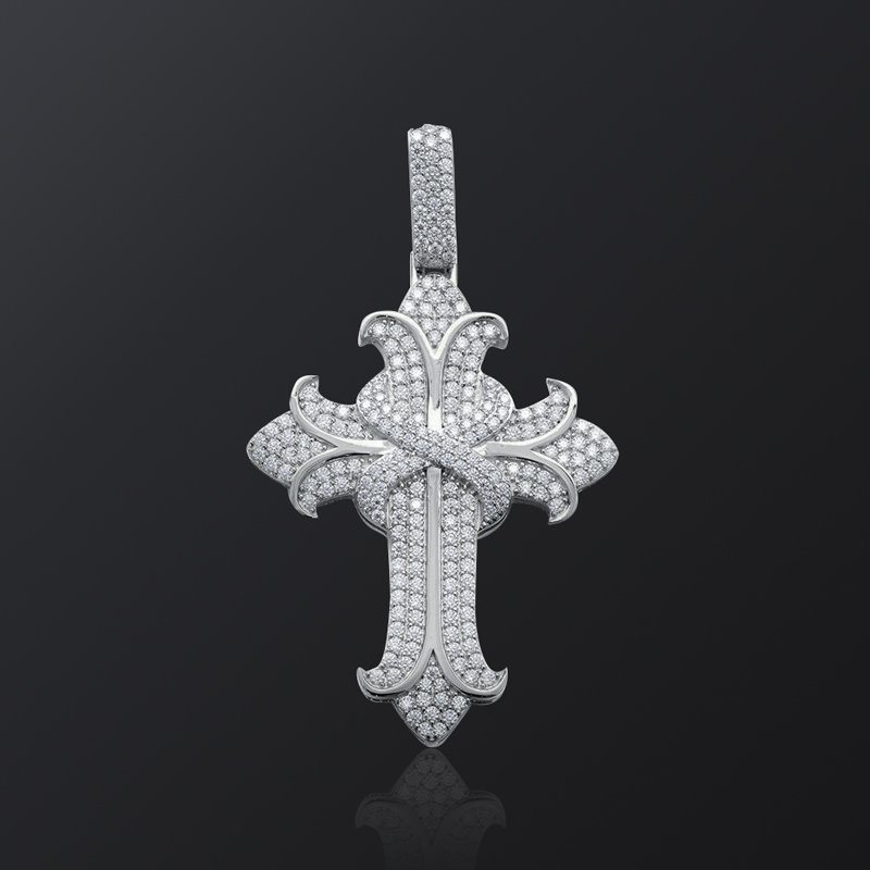 Iced Out Gothic Cross Pendant Gold With Street Luxury Shine - Image 3