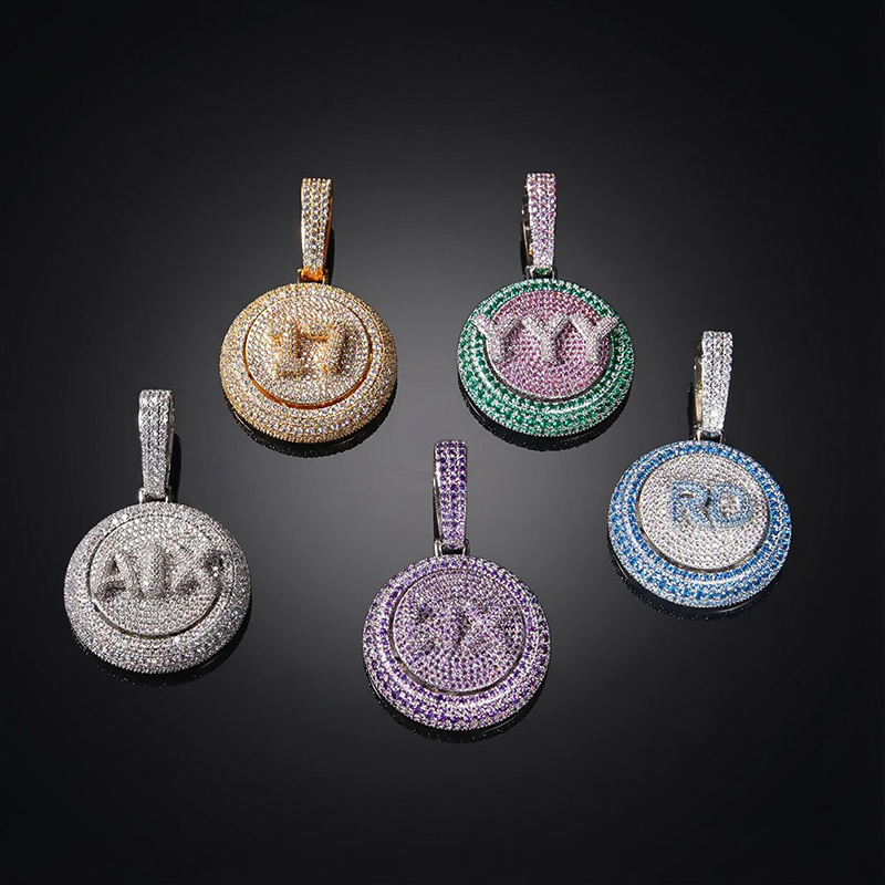 A-z Custom Letters Rotatable Pendant Gold With Street Luxury Shine
