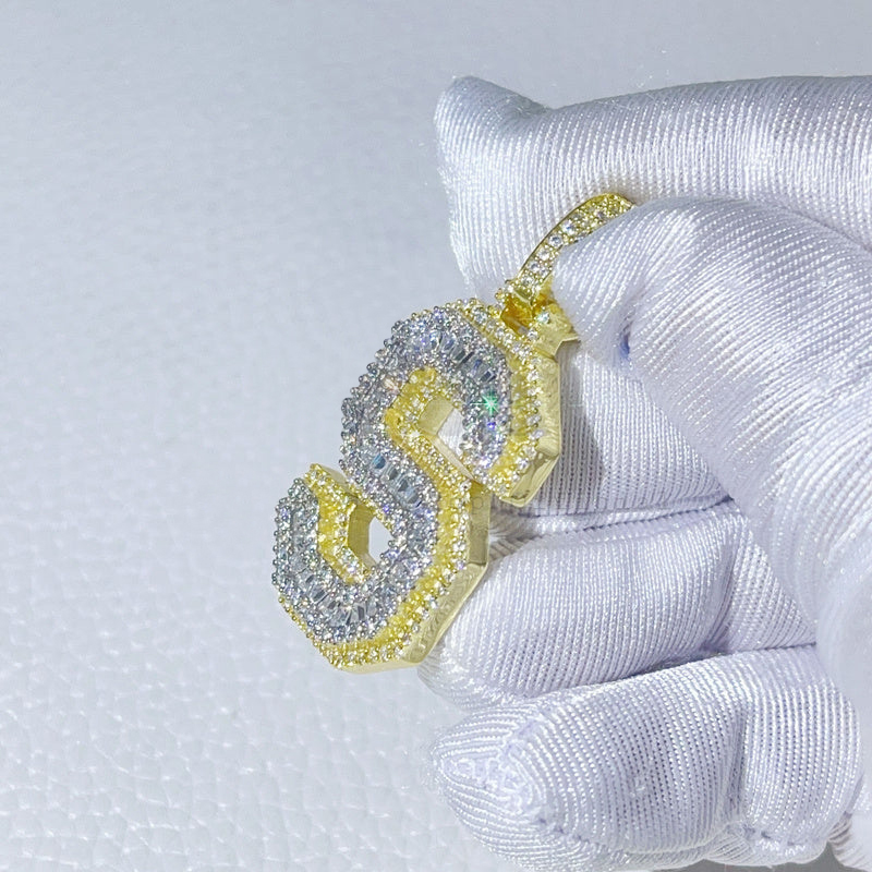 A-z Baguette Cut Letter Pendant Moissanite With Street Luxury Shine - Image 3