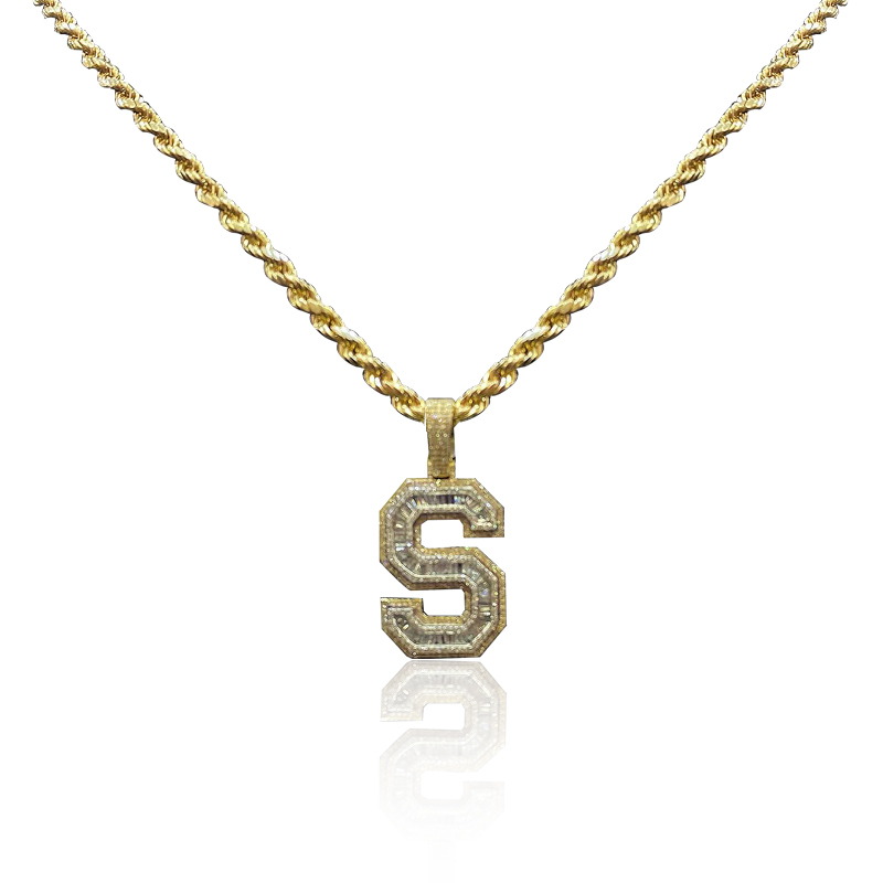 A-z Baguette Cut Letter Pendant Moissanite With Street Luxury Shine - Image 4