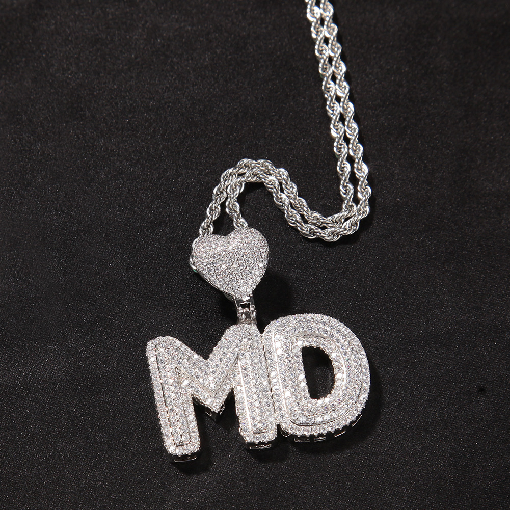 Iced Out Custom Name Heart Buckle Letters Pendant With Street Luxury Shine - Image 4
