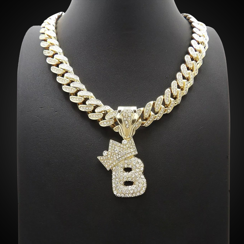 Iced Out Crown A-z Letter Pendant Moissanite With Street Luxury Shine