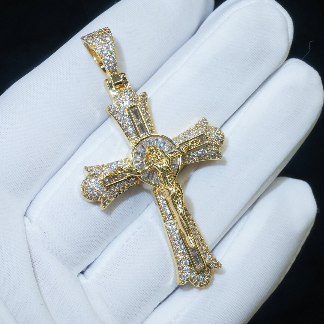 Jesus Baguette Cut Cross Pendant Moissanite With Street Luxury Shine - Image 3