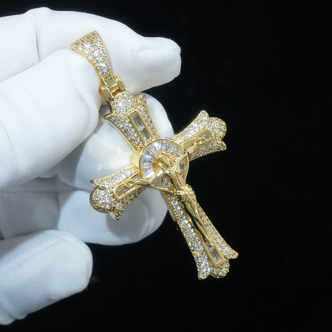 Jesus Baguette Cut Cross Pendant Moissanite With Street Luxury Shine - Image 4