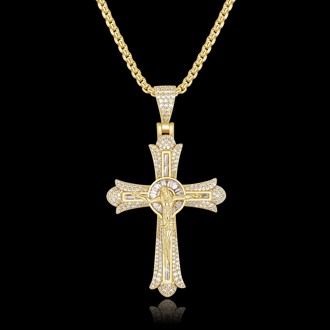 Jesus Baguette Cut Cross Pendant Moissanite With Street Luxury Shine - Image 5
