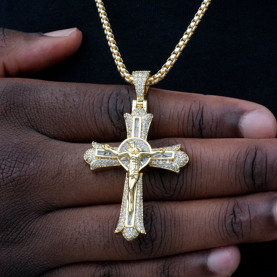 Jesus Baguette Cut Cross Pendant Moissanite With Street Luxury Shine