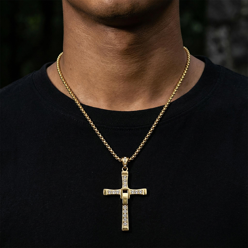 Couple Collapsible Cross Pendant Bold Statement Style With Street Luxury - Image 6
