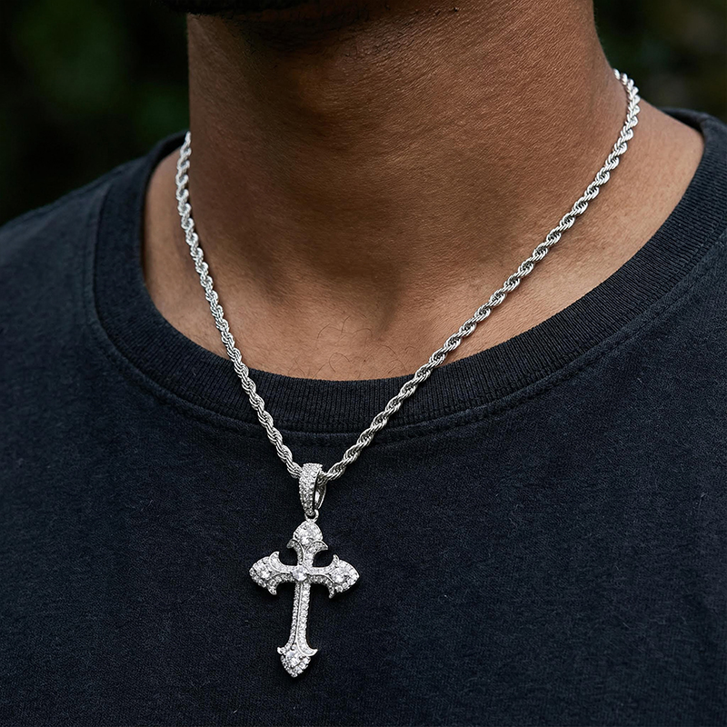 Iced Out Out Cross Pendant Gold With Street Luxury Shine - Image 4