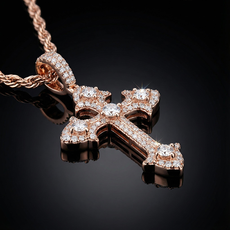 Iced Out Out Cross Pendant Gold With Street Luxury Shine - Image 5