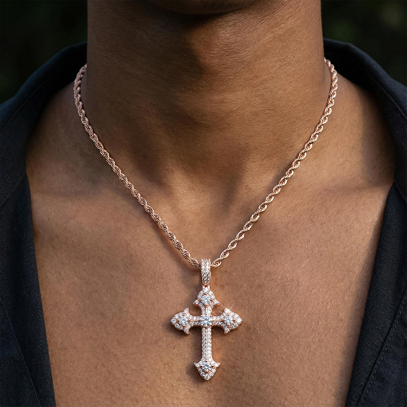 Iced Out Out Cross Pendant Gold With Street Luxury Shine - Image 6