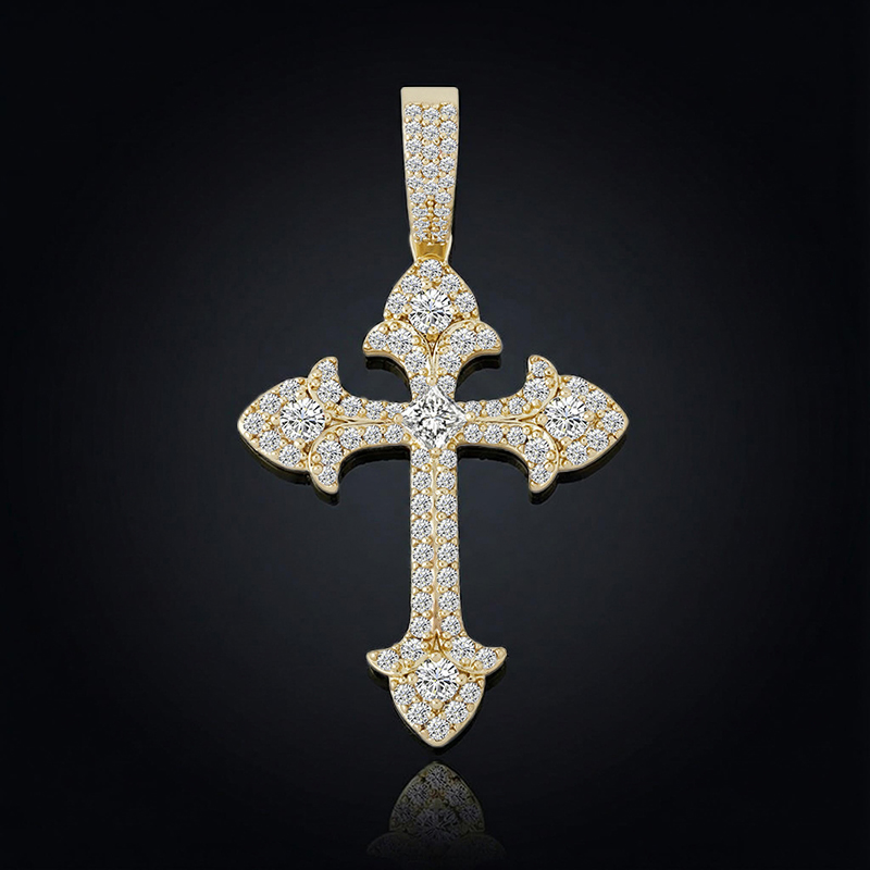 Iced Out Out Cross Pendant Gold With Street Luxury Shine - Image 12