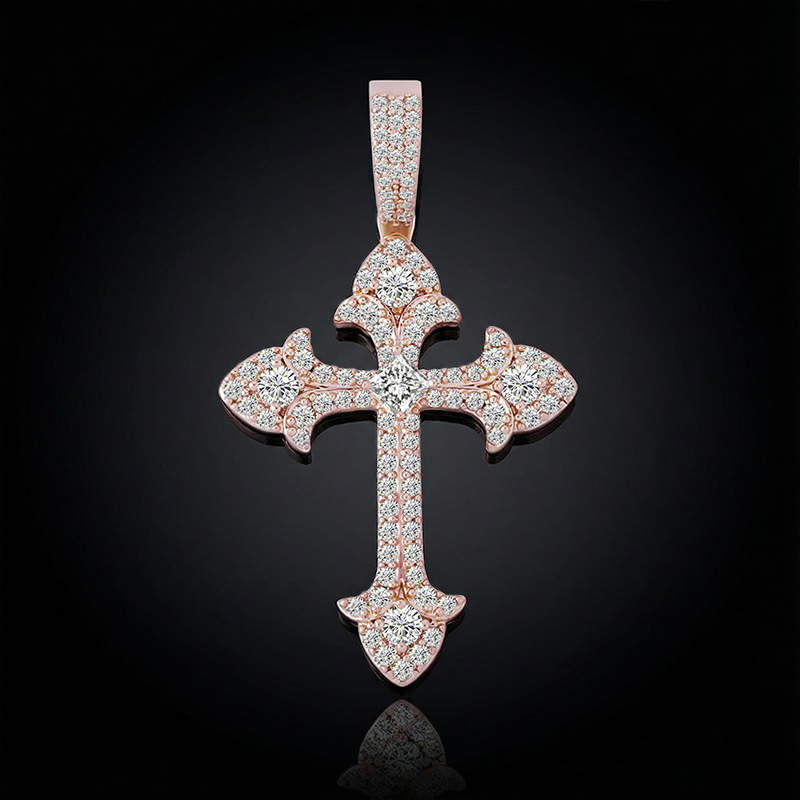 Iced Out Out Cross Pendant Gold With Street Luxury Shine - Image 13