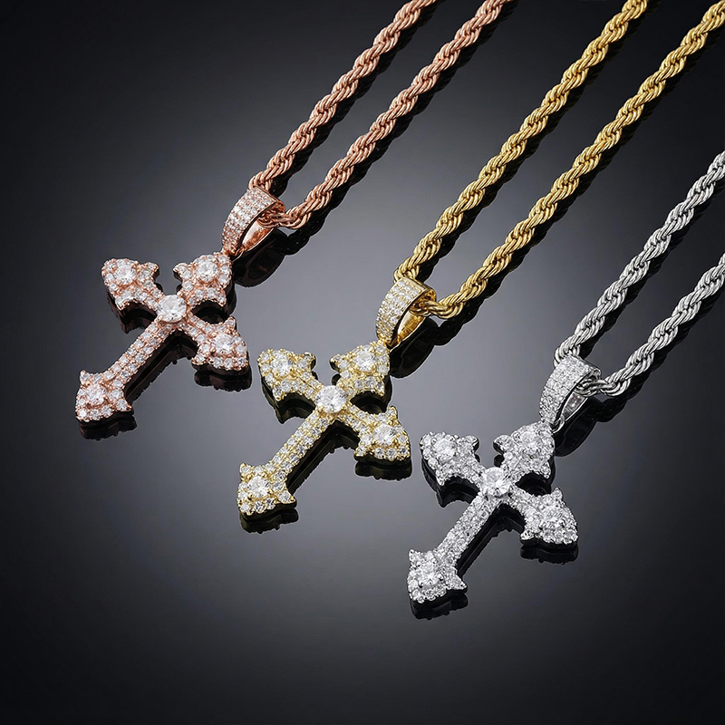 Iced Out Out Cross Pendant Gold With Street Luxury Shine