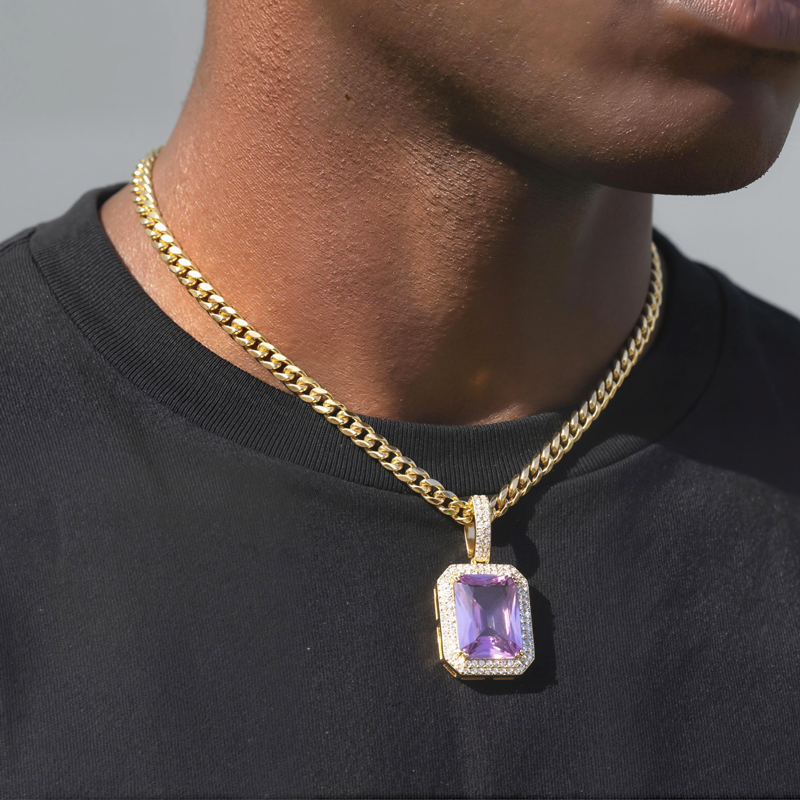 Iced Out Multicolor Cube Pendant Gold With Street Luxury Shine - Image 5