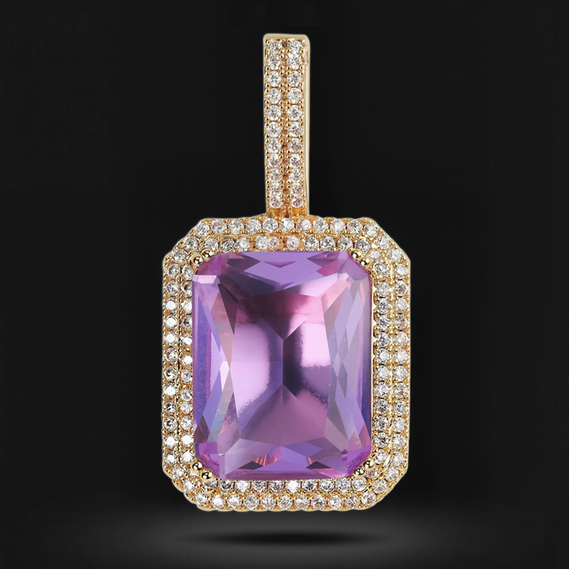 Iced Out Multicolor Cube Pendant Gold With Street Luxury Shine - Image 7