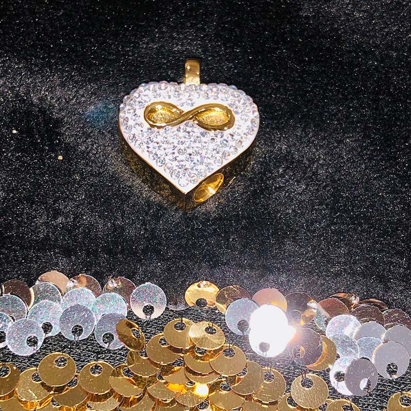Iced Out Infinity Heart Urn Pendant In Gold With Street Luxury Shine - Image 7