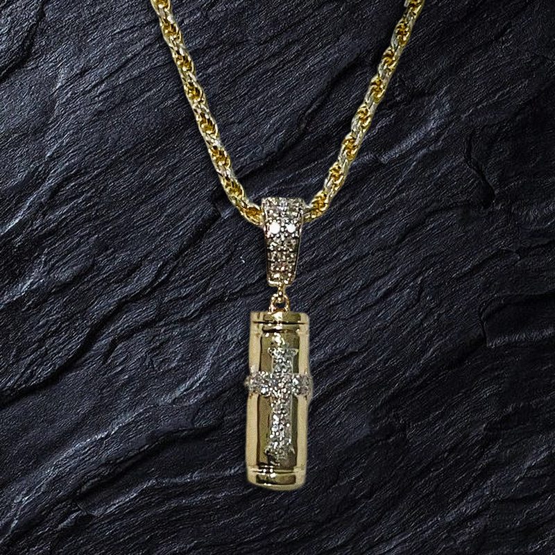 Cylindrical Cross Urn Pendant Moissanite With Street Luxury Shine
